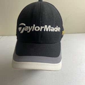 Taylor Made Golf Hat Cap Adjustable Black Velour T-Max Gear Burner Clean